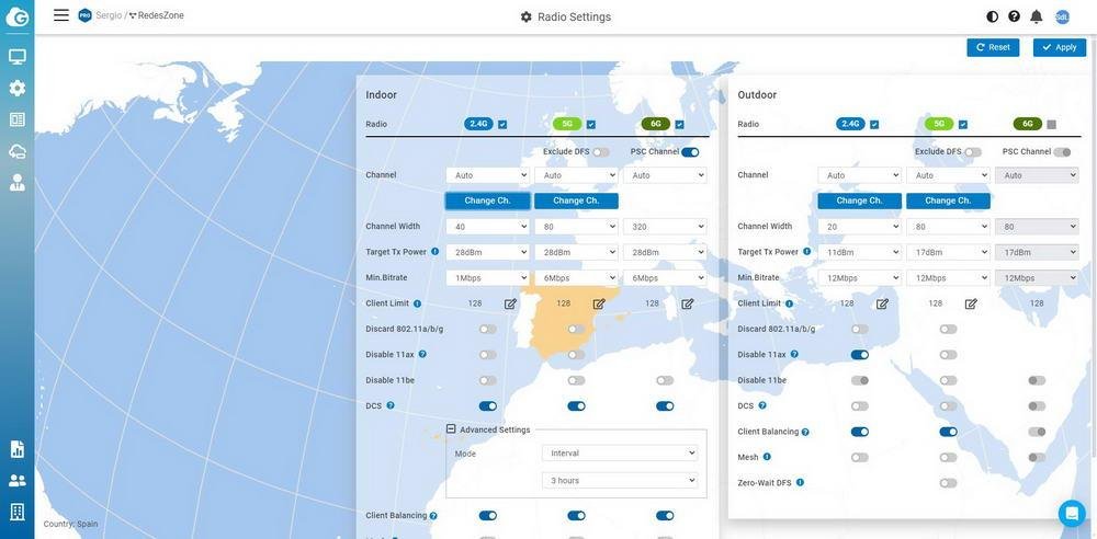 Selección de los canales automáticos en EnGenius Cloud