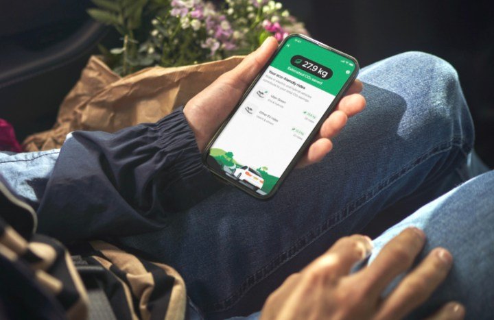 La nueva función de emisiones de carbono en la aplicación de Uber.