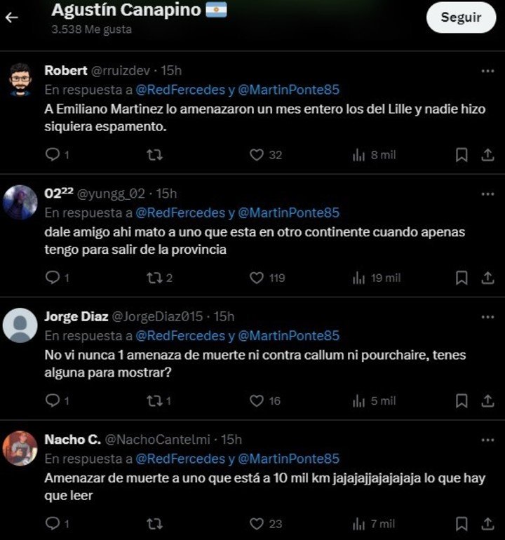 Los me gusta de Canapino que generaron polémica.