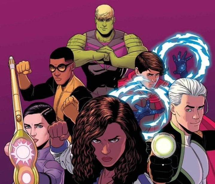 Los Jóvenes Vengadores en la portada de "Young Avengers Vol. 2 #13".