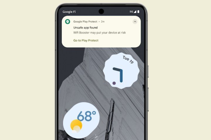 Una alerta de Google Play Protect