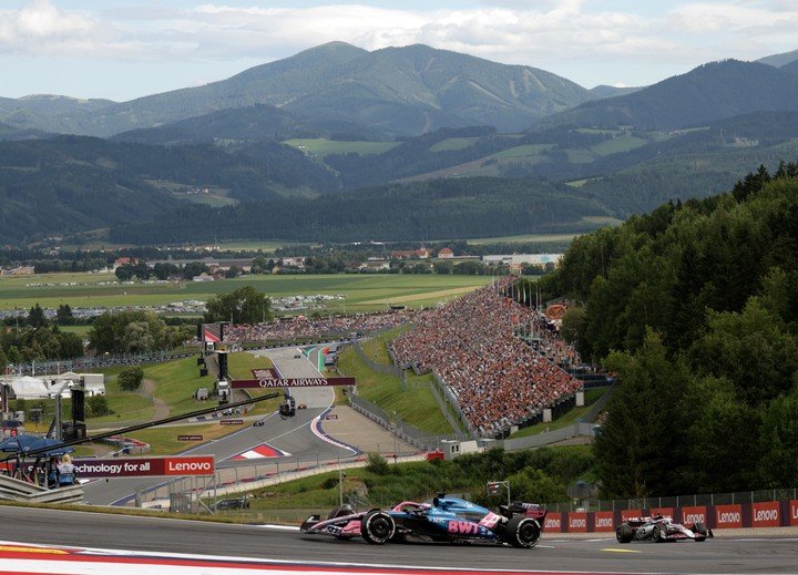 El Alpine de Gasly, en la segunda tanda del viernes en Austria.
(REUTERS/Leonhard Foeger)