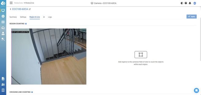 Configuración del área para realizar el conteo en EnGenius ECC100.