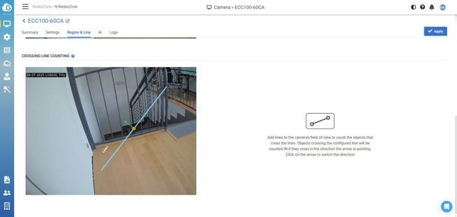 Configuración de la línea virtual para ver quién cruza en EnGenius ECC100.