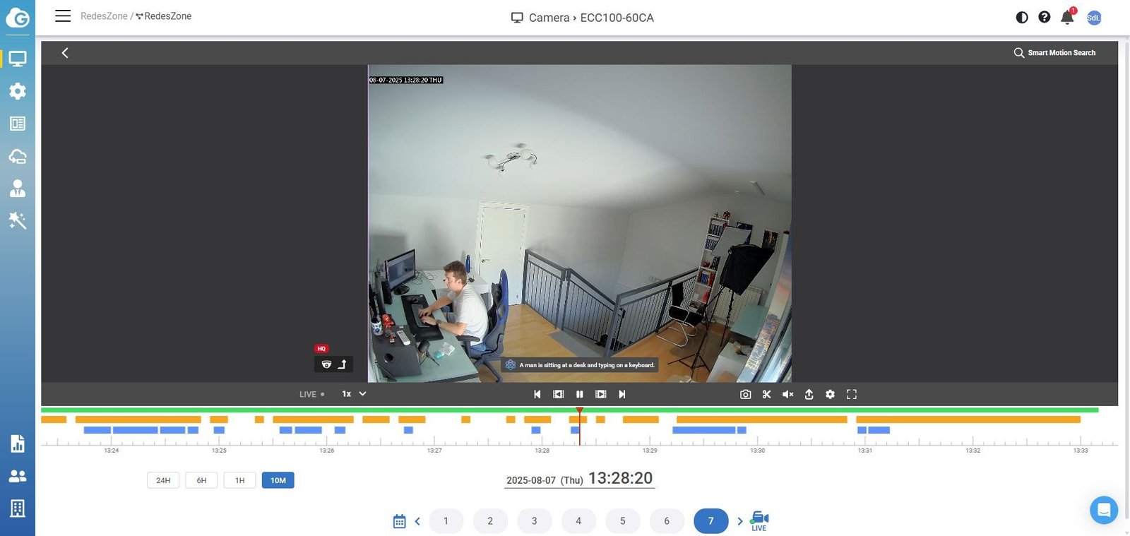 Detección por IA y descripción de qué ocurre en la imagen grabada por EnGenius ECC100