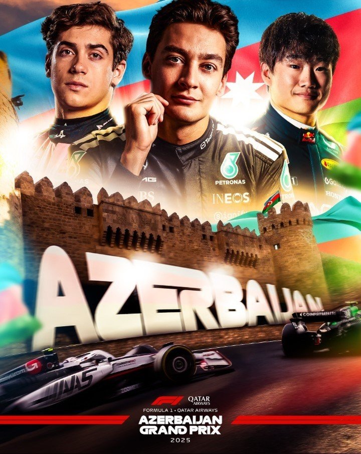 Colapinto en el póster oficial del GP de Azerbaiyán (@f1).