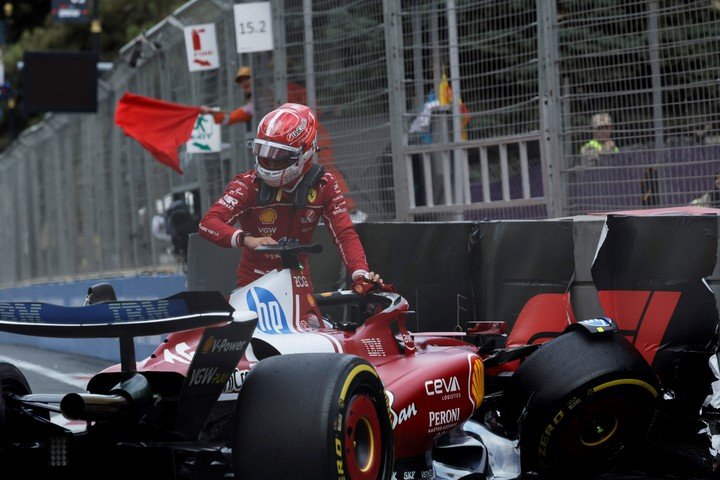 Leclerc, otro que se la pegó (Reuters).