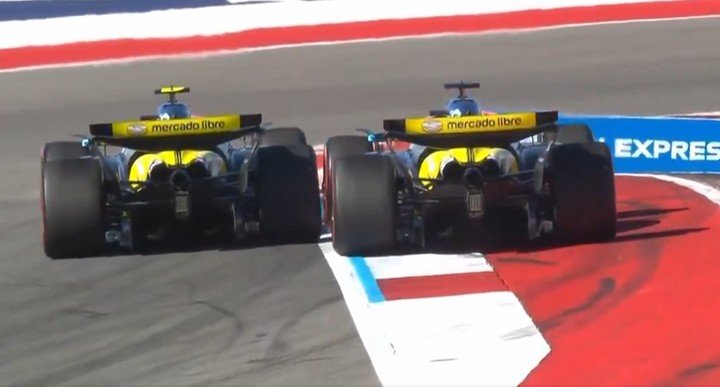 La maniobra entre Franco Colapinto y Pierre Gasly en Estados Unidos.