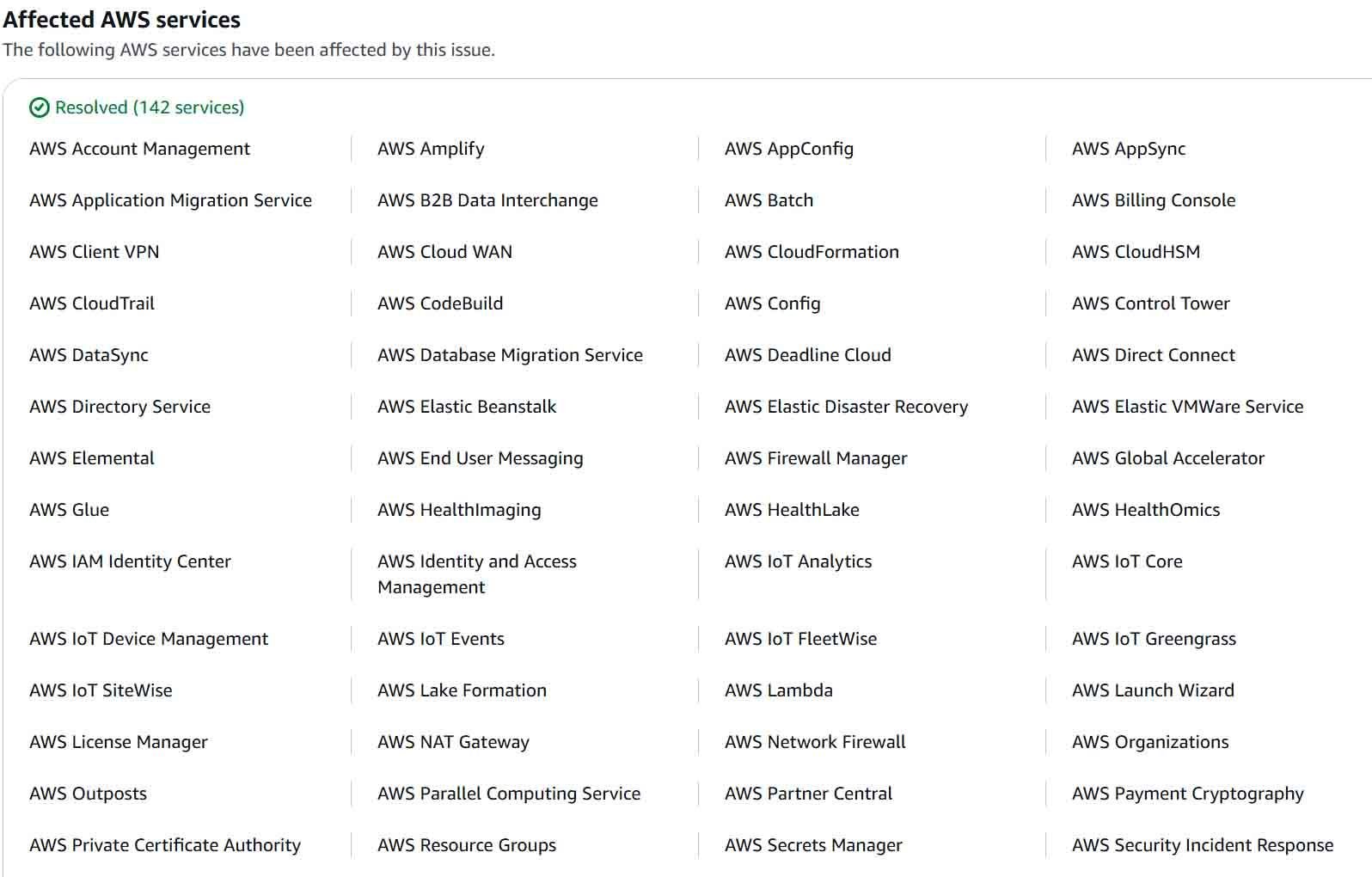 Algunos servicios afectados por el error en Amazon Web Services