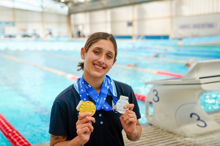 Agostina Hein se quedó con el Olimpia de Plata en natación. (Maxi Failla)
