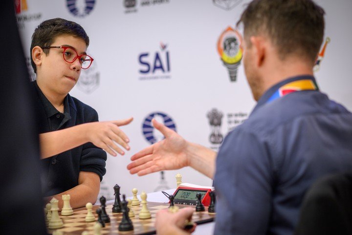 Faustino Oro se llevó el Olimpia de Plata en ajedrez. (Prensa FIDE / Michal Walusza)
