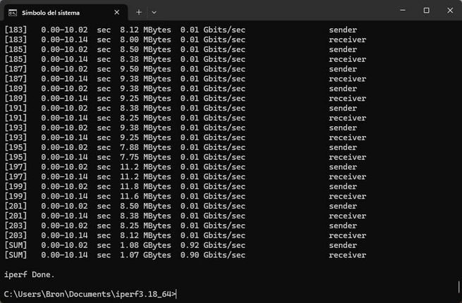 Prueba de velocidad LAN 1G a WAN 10G del router ASUS GT-BE19000AI en sentido subida.