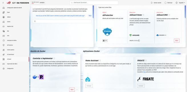 Instalación de AdGuard Home a través del firmware ASUSWRT del ASUS GT-BE19000AI.