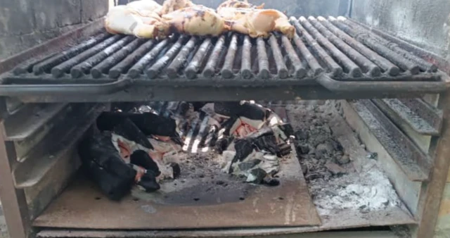 Cocina improvisada de Elizabeth Contreras.