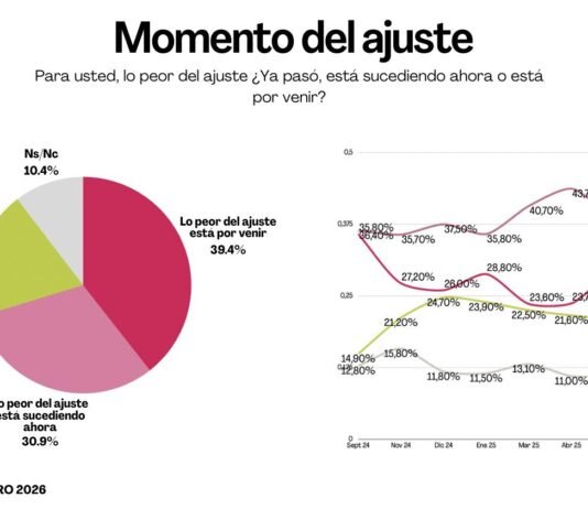 Encuesta: Milei estabiliza su aprobación en 44%, pero crece el temor a que “lo peor del ajuste” aún no llegó