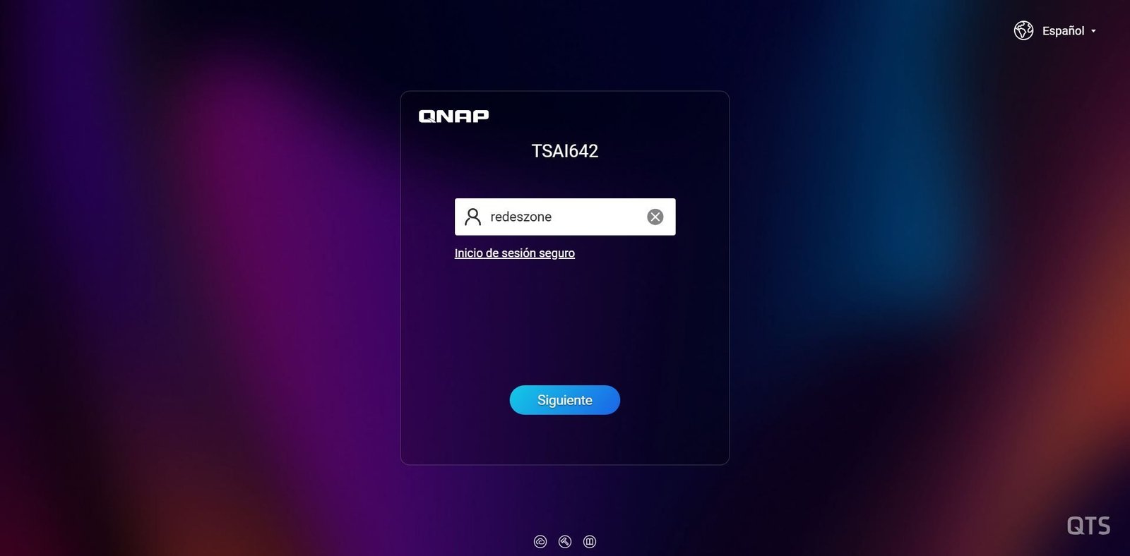 Sistema operativo QTS en el servidor NAS QNAP TS-AI642.