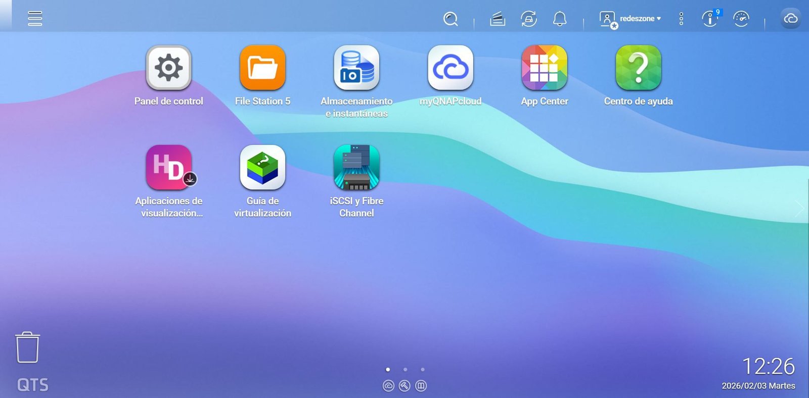 Sistema operativo QTS en el servidor NAS QNAP TS-AI642.
