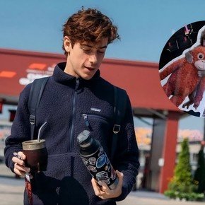 Desde Messi y Hamilton hasta el mono Punch: el termo que Colapinto lleva a cada GP al detalle