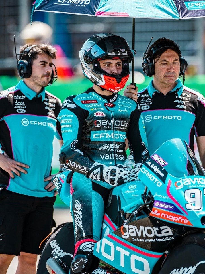 Marco Morelli sumó su primer podio en Moto3, en Brasil. (Prensa Aspar/Morelli)