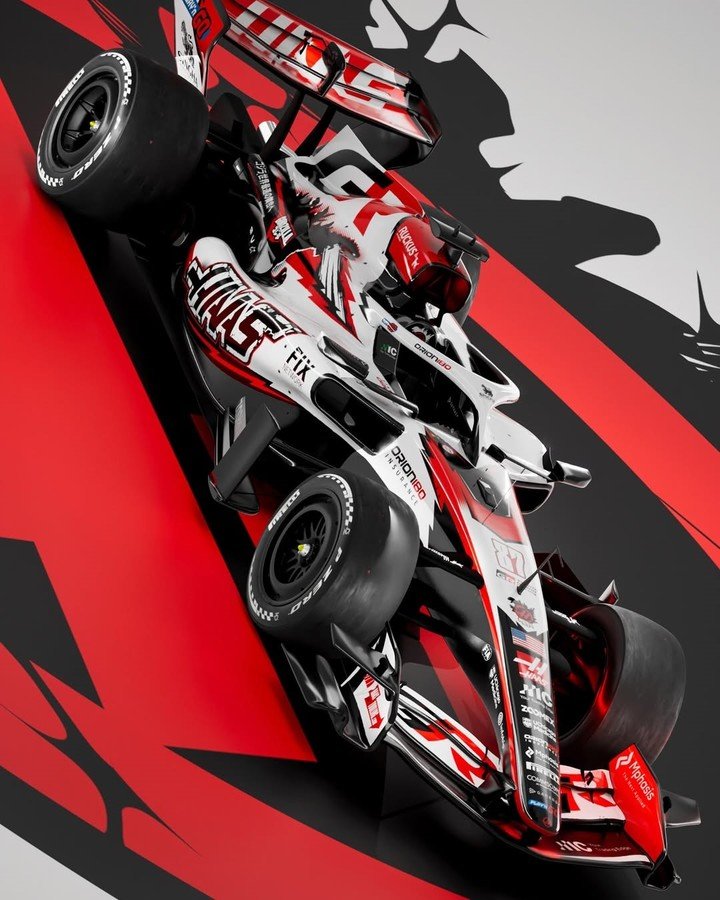 El diseño especial de Haas para el GP de Japón. (@haasf1team)