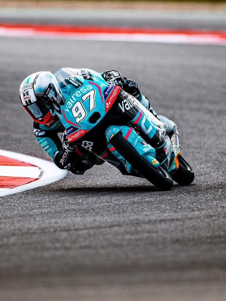 Marco Morelli, en plena acción durante el GP de Estados Unidos de Moto3.
(@marcomorelli95 en IG).