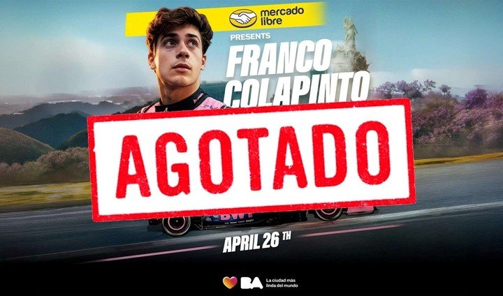 Ya no hay más entradas para ver a Colapinto en Palermo.