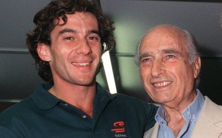 Ayrton Senna y Juan Manuel Fangio.