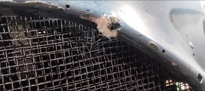 Así quedó su auto en Viedma.