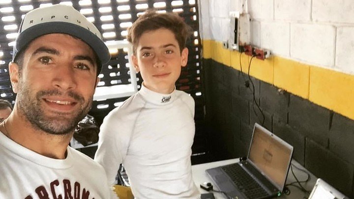 Lucas y un joven Franco Colapinto. (Foto: Lucas Benamo)