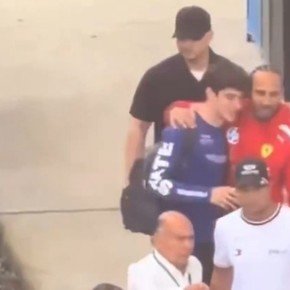 Video: el abrazo entre Colapinto y Hamilton tras su encontronazo en el GP de Miami