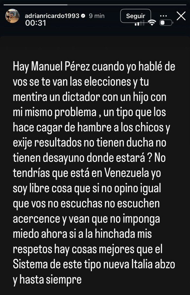 La historia de Centurión. (Foto: Instagram Ricardo Centurión).