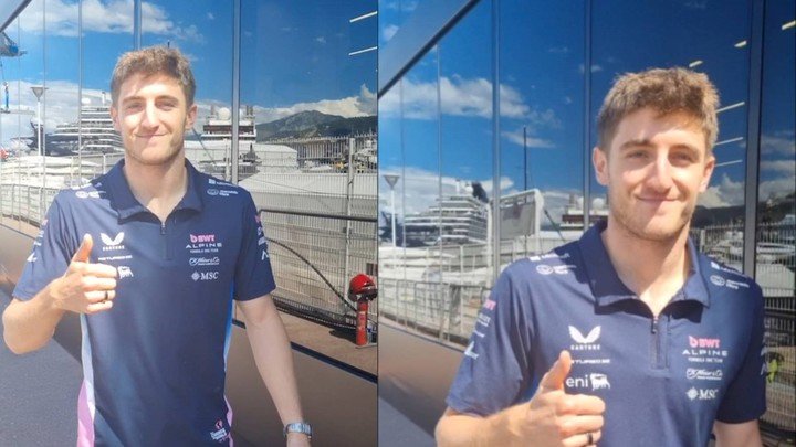 Jack Doohan levanta el pulgar para Olé en el paddock de Mónaco 2025.