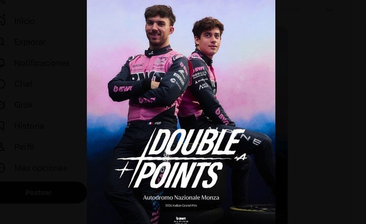 Alpine destacó el doble puntaje de Gasly (7°) y Colapinto (9°).
