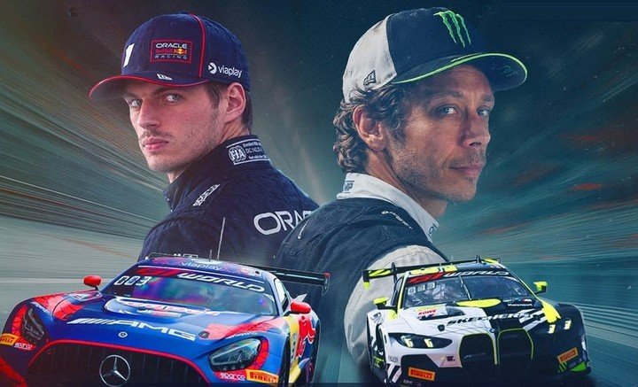 Max Verstappen y Valentino Rossi, choque de potencias en el GT World Challenge Europe. (@gtworldcheu)