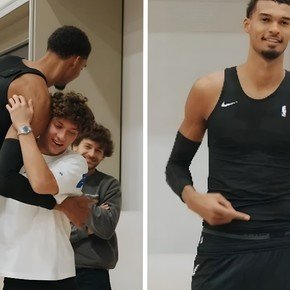 Video: el jugador más alto de la NBA conoció a uno de los pilotos más bajos de la F1