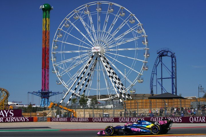 El Alpine de Colapinto recorriendo COTA. (EFE/EPA/DUSTIN SAFRANEK)