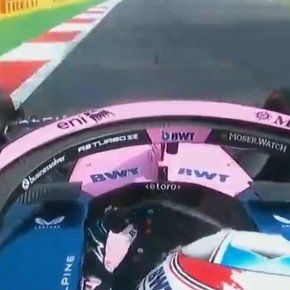 Video: el novato de Alpine se despistó con el auto de Colapinto en México