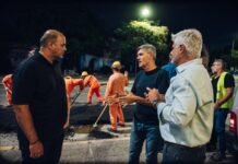 Passerini recorrió las obras de bacheo en avenida Rafael Núñez, en la “subida del Cerro”